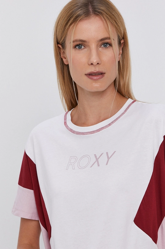 biały Roxy T-shirt bawełniany