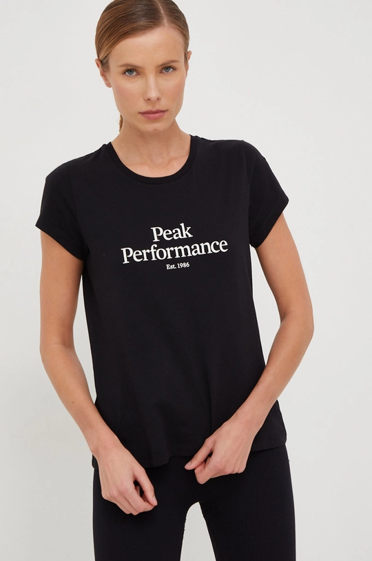 biały Peak Performance T-shirt bawełniany Damski