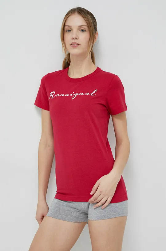 różowy Rossignol t-shirt bawełniany Damski