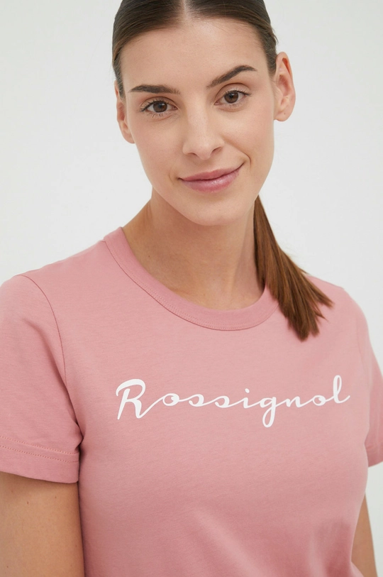 różowy Rossignol t-shirt bawełniany Damski