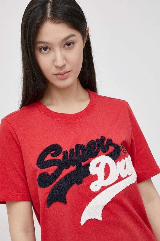 czerwony Superdry T-shirt