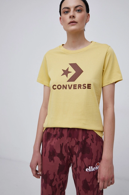 żółty Converse T-shirt bawełniany