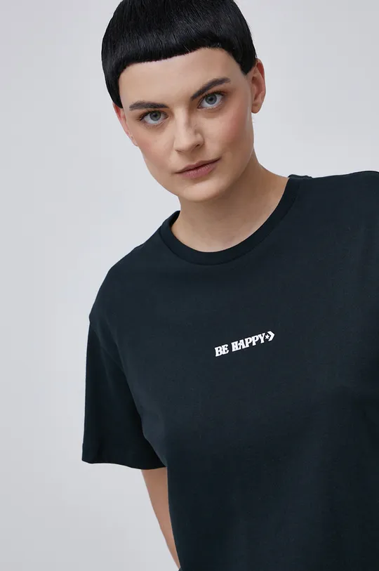 czarny Converse T-shirt bawełniany