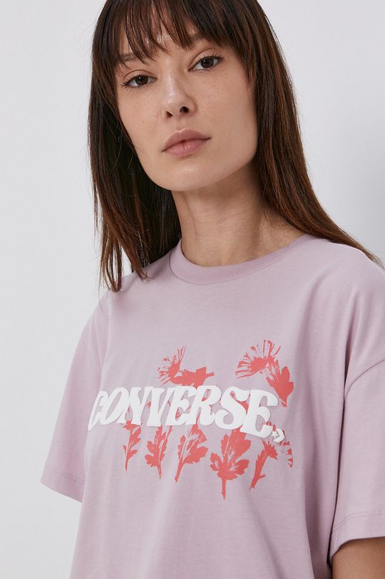 starorůžová Bavlněné tričko Converse