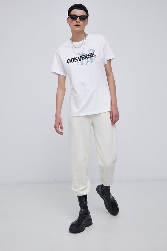 Converse T-shirt bawełniany biały