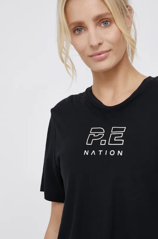 czarny P.E Nation T-shirt bawełniany