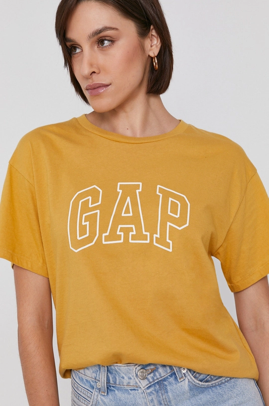 żółty GAP T-shirt bawełniany Damski