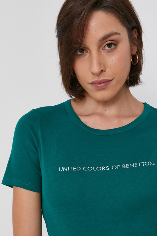 zielony United Colors of Benetton T-shirt bawełniany