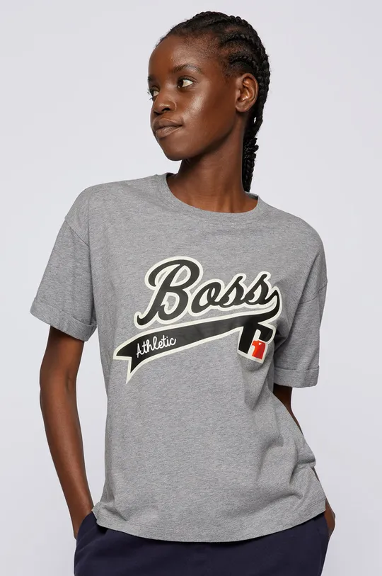 γκρί Βαμβακερό μπλουζάκι Boss BOSS X RUSSEL ATHLETIC
