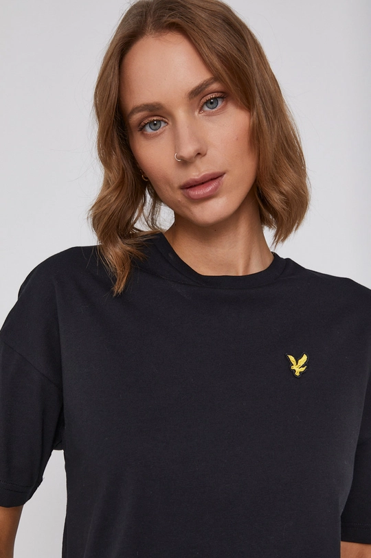 fekete Lyle & Scott pamut póló