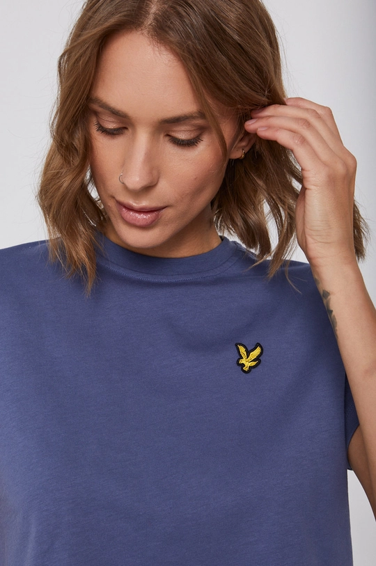 fialová Bavlnené tričko Lyle & Scott