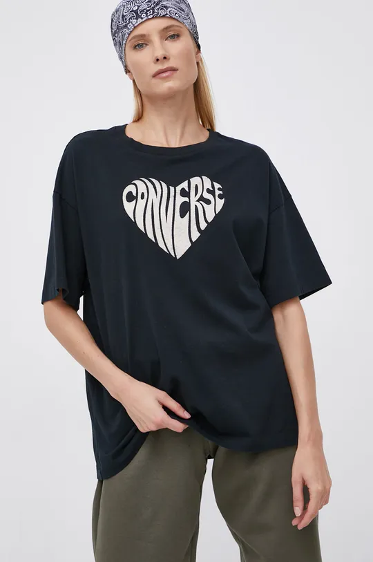 čierna Converse - Bavlnené tričko Dámsky