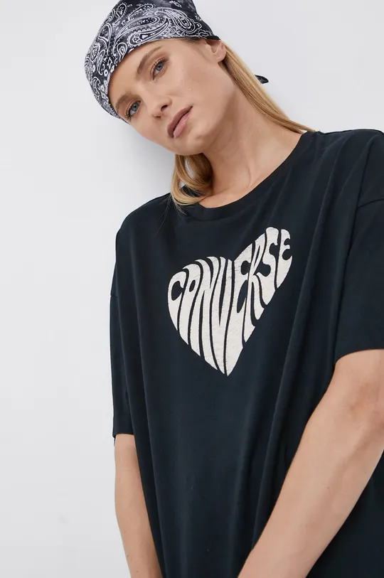 czarny Converse - T-shirt bawełniany