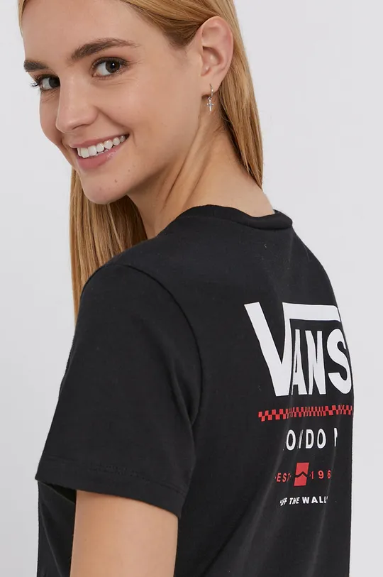 czarny Vans T-shirt bawełniany Damski