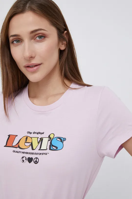 roza Bombažen t-shirt Levi's