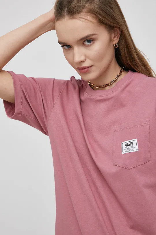 różowy Vans T-shirt bawełniany Damski