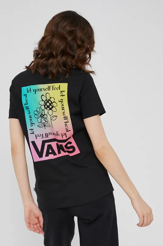 czarny Vans T-shirt bawełniany Damski