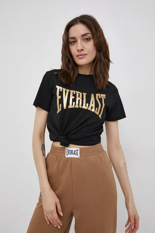 μαύρο Βαμβακερό μπλουζάκι Everlast Γυναικεία