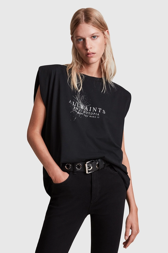 μαύρο Βαμβακερό Top AllSaints Γυναικεία