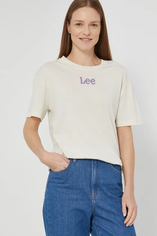 beżowy Lee T-shirt