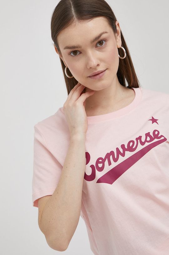 starorůžová Bavlněné tričko Converse