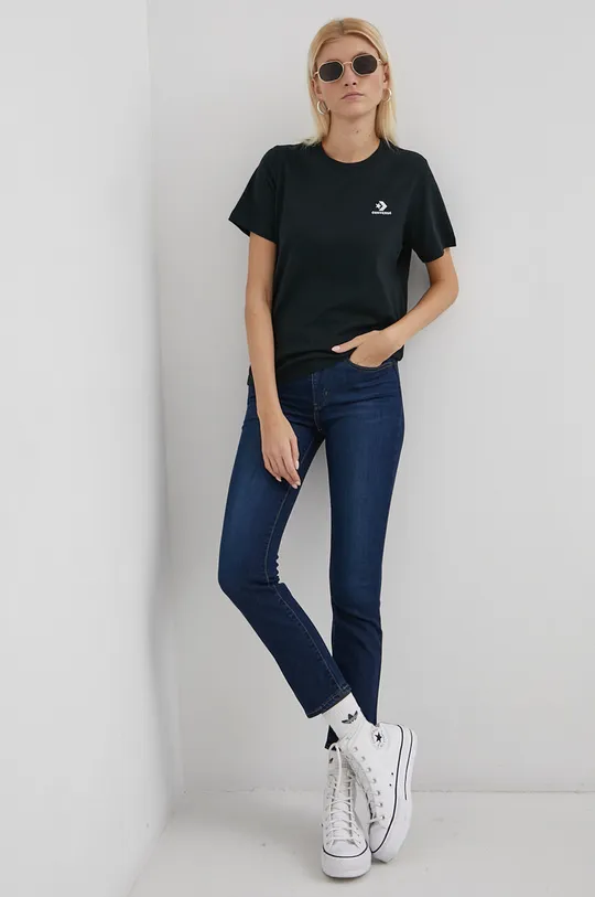 Converse T-shirt bawełniany czarny