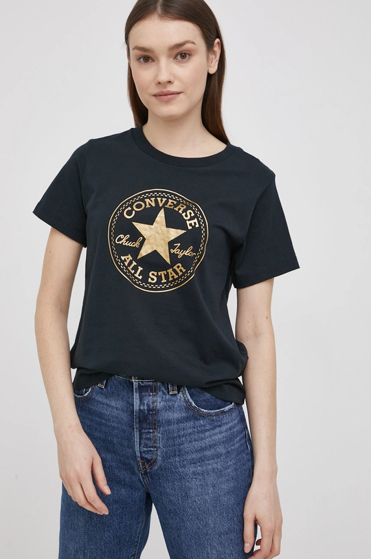 Converse T-shirt bawełniany czarny