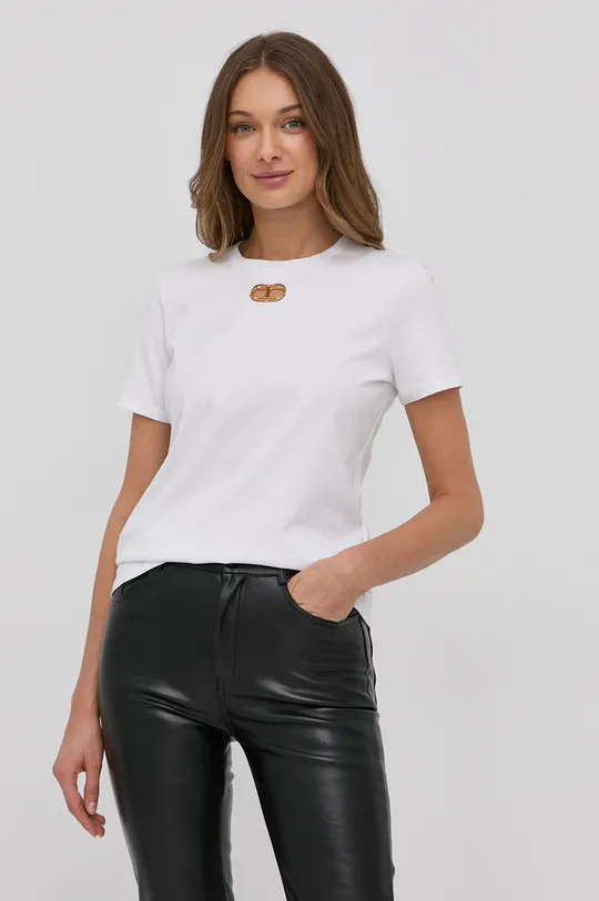λευκό Βαμβακερό μπλουζάκι Elisabetta Franchi Γυναικεία