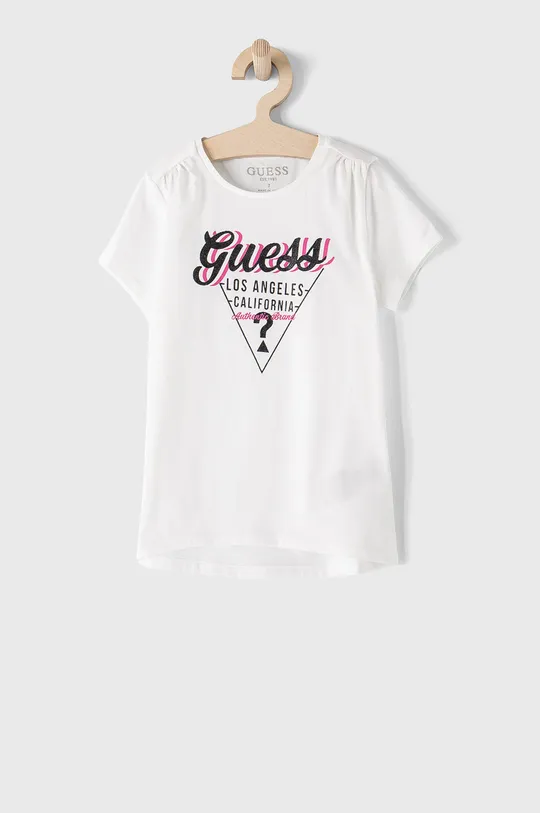 biały Guess T-shirt dziecięcy Dziewczęcy