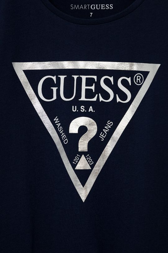 Dětské bavlněné tričko Guess námořnická modř