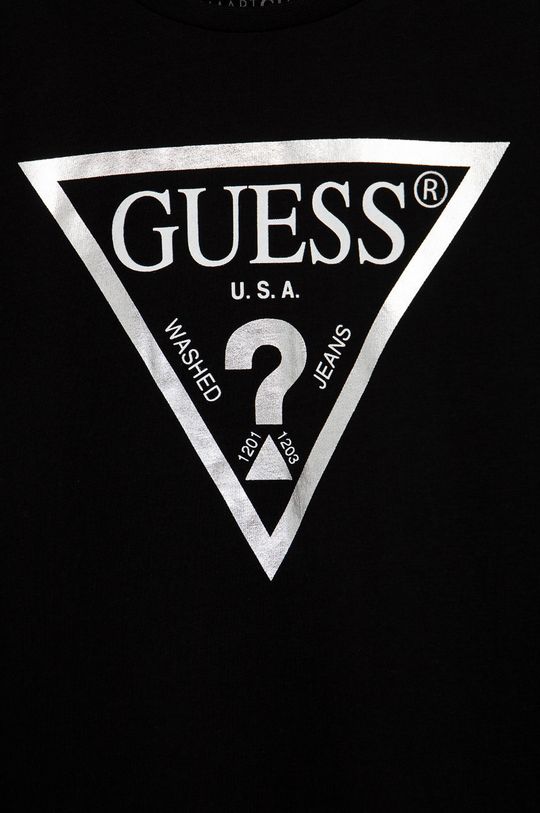 Dětské bavlněné tričko Guess černá