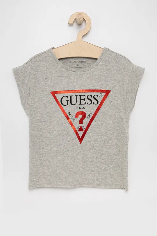 сірий Дитяча футболка Guess Для дівчаток