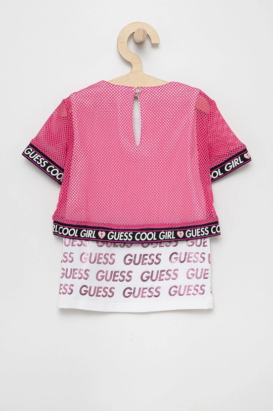 Guess T-shirt dziecięcy różowy