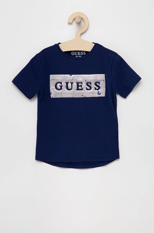 granatowy Guess T-shirt dziecięcy Dziewczęcy