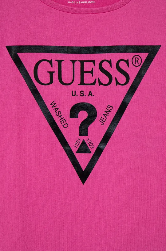 Guess - T-shirt bawełniany dziecięcy 100 % Bawełna
