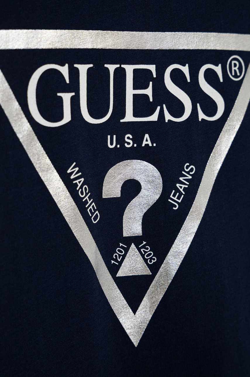 Dětské bavlněné tričko Guess námořnická modř
