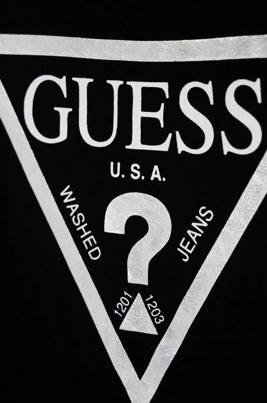 Дитяча бавовняна футболка Guess чорний