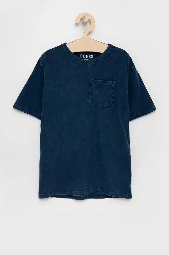 mornarsko modra Otroški bombažen t-shirt Guess Dekliški