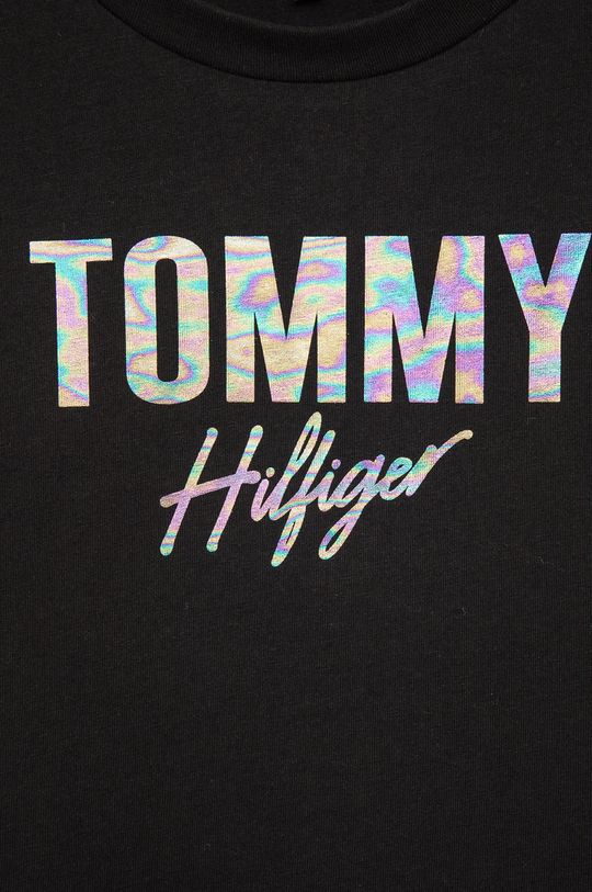 čierna Detské bavlnené tričko Tommy Hilfiger