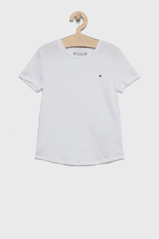 biały Tommy Hilfiger T-shirt dziecięcy Dziewczęcy