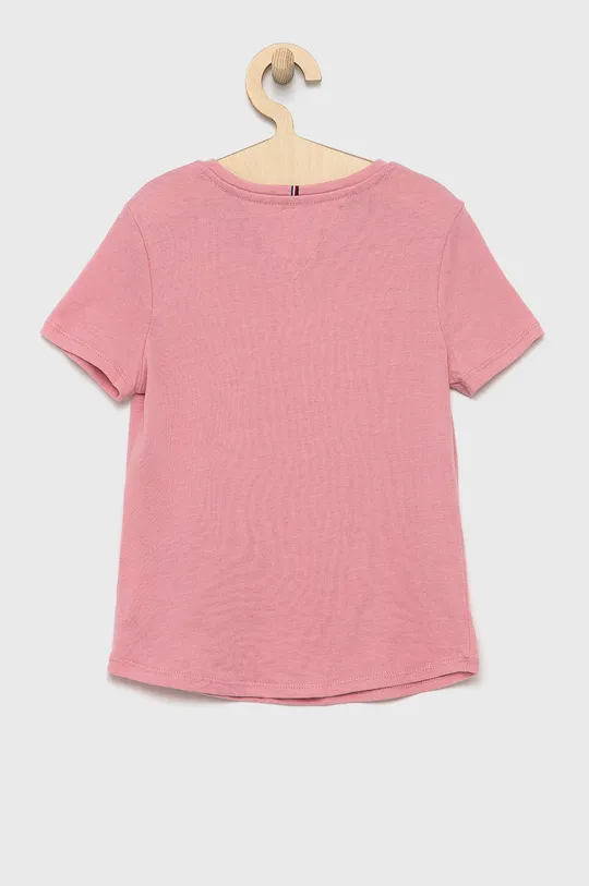 Παιδικό μπλουζάκι Tommy Hilfiger ροζ