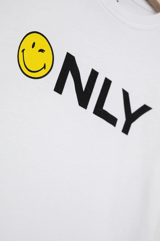 Detské bavlnené tričko Kids Only x Smiley biela