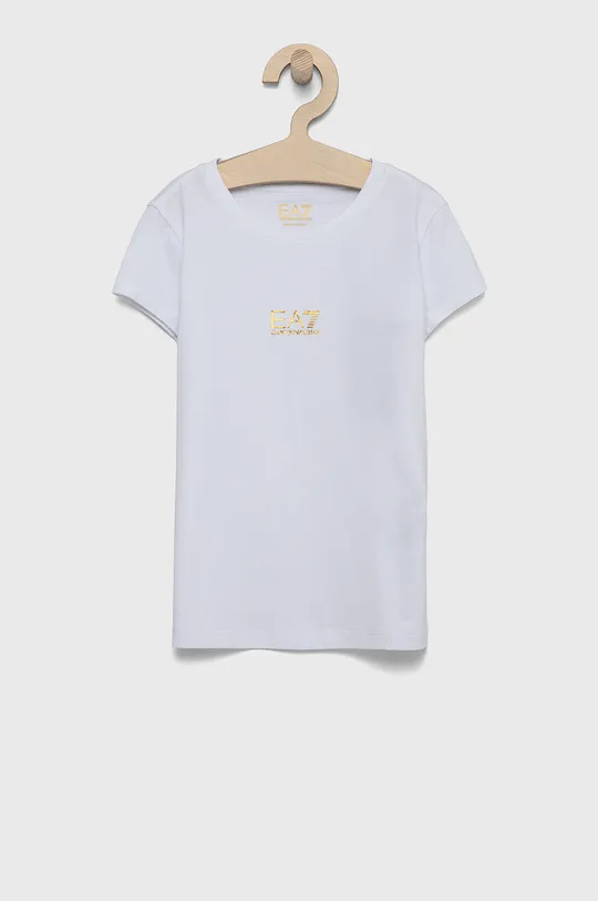 biały EA7 Emporio Armani T-shirt dziecięcy 6KFT01.FJ29Z Dziewczęcy