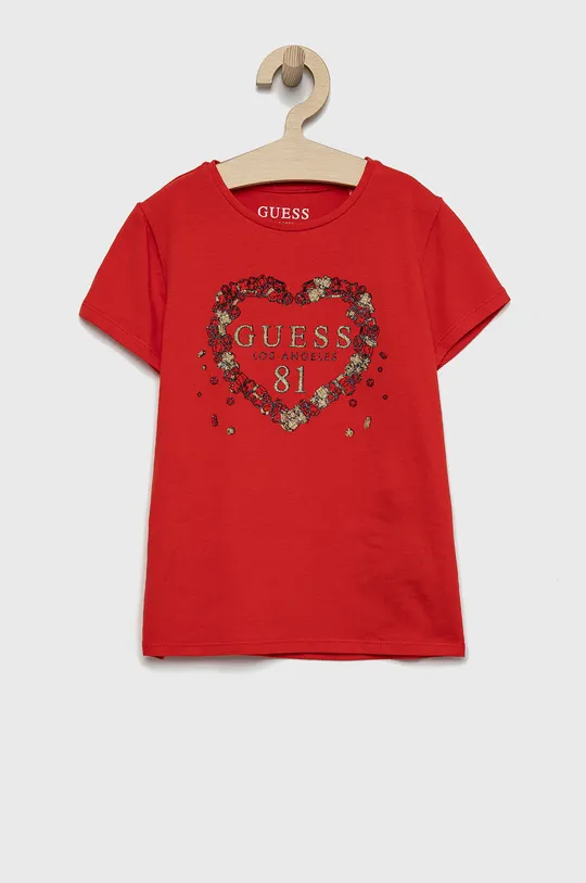 червоний Дитяча футболка Guess Для дівчаток