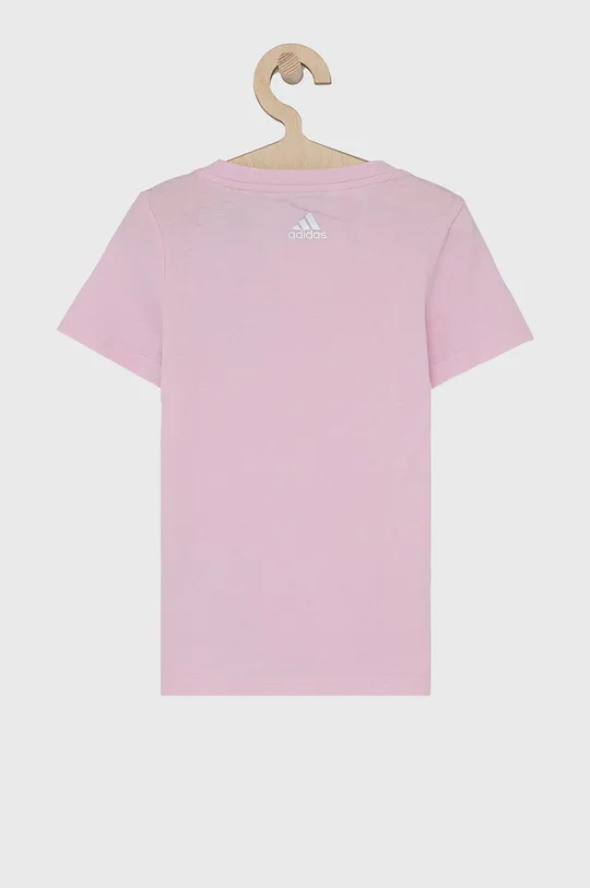 Dječja pamučna majica kratkih rukava adidas roza