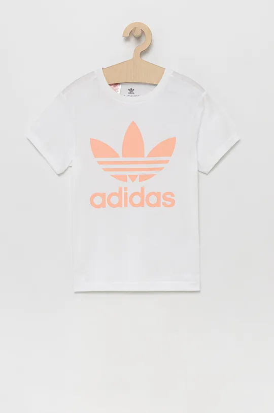 белый Детская хлопковая футболка adidas Originals H35618 Для девочек