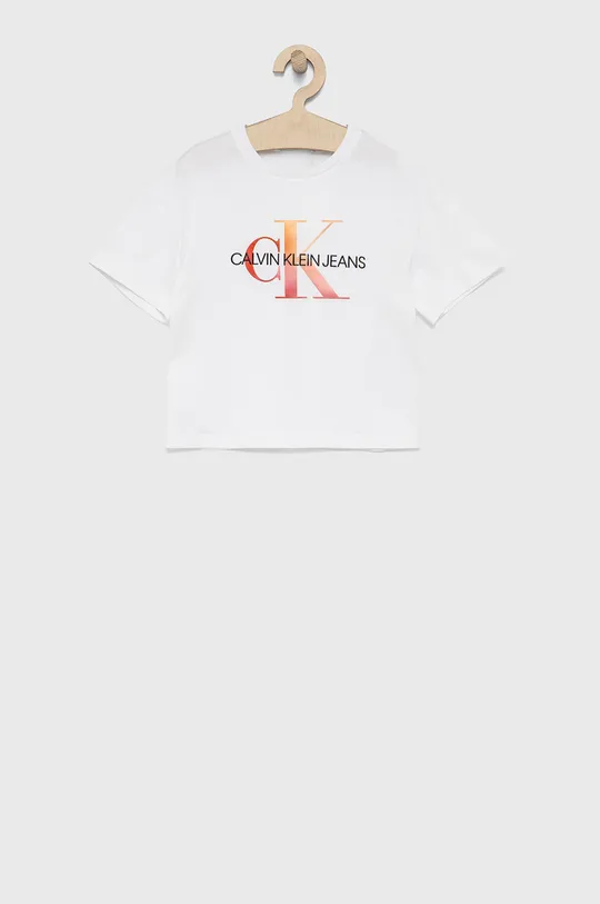 білий Бавовняна футболка Calvin Klein Jeans Для дівчаток