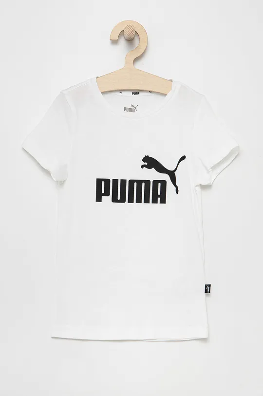 білий Дитяча бавовняна футболка Puma 587029 Для дівчаток