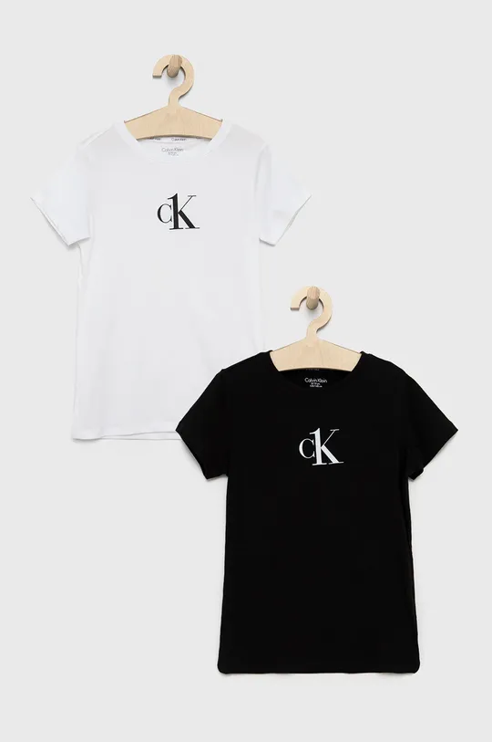 biały Calvin Klein Underwear T-shirt bawełniany dziecięcy (2-pack) Dziewczęcy