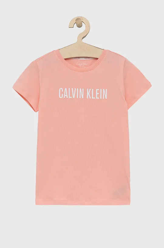 Παιδικό βαμβακερό μπλουζάκι Calvin Klein Underwear (2-pack) ροζ